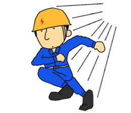 Go for it! Electric construction person sticker #2264991