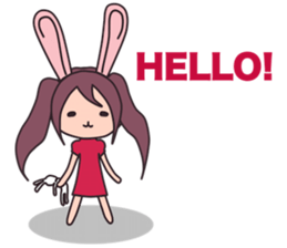 Little rabbit girl sticker #2271600