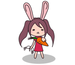 Little rabbit girl sticker #2271601