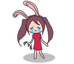 Little rabbit girl sticker #2271605
