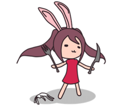 Little rabbit girl sticker #2271607