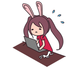 Little rabbit girl sticker #2271609