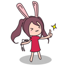 Little rabbit girl sticker #2271612