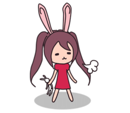 Little rabbit girl sticker #2271615