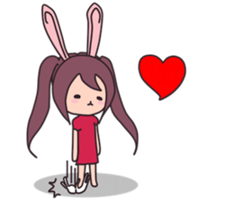 Little rabbit girl sticker #2271616