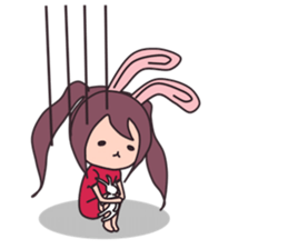 Little rabbit girl sticker #2271619
