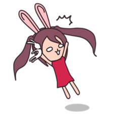 Little rabbit girl sticker #2271620