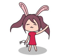 Little rabbit girl sticker #2271621