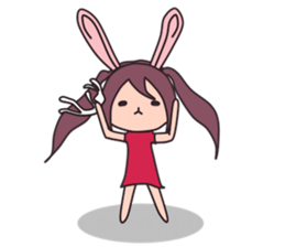 Little rabbit girl sticker #2271623