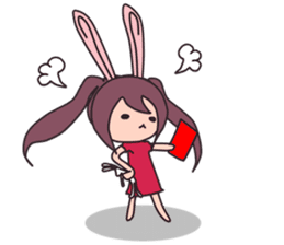 Little rabbit girl sticker #2271624