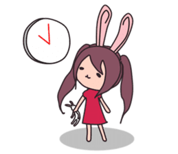 Little rabbit girl sticker #2271630