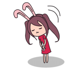 Little rabbit girl sticker #2271632