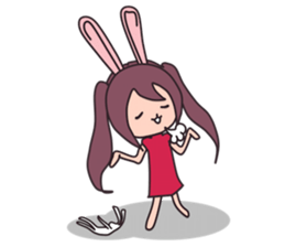 Little rabbit girl sticker #2271635
