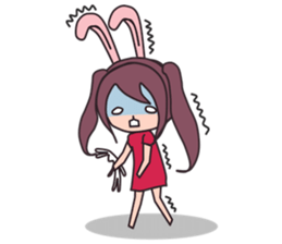 Little rabbit girl sticker #2271637