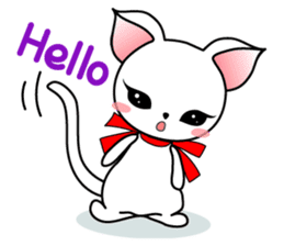 Sweet white cat sticker #2272504