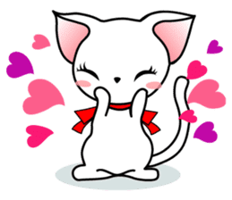 Sweet white cat sticker #2272505