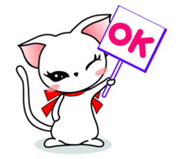Sweet white cat sticker #2272506