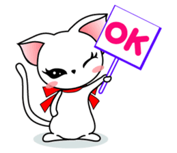 Sweet white cat sticker #2272506