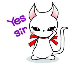 Sweet white cat sticker #2272508