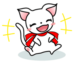 Sweet white cat sticker #2272511