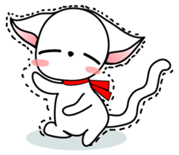 Sweet white cat sticker #2272514