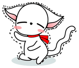Sweet white cat sticker #2272514