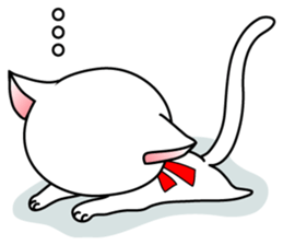 Sweet white cat sticker #2272516