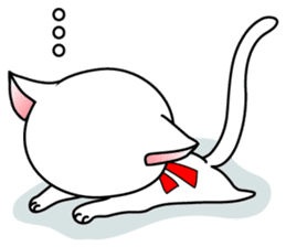Sweet white cat sticker #2272516