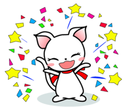 Sweet white cat sticker #2272519