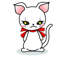 Sweet white cat sticker #2272523