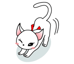 Sweet white cat sticker #2272526