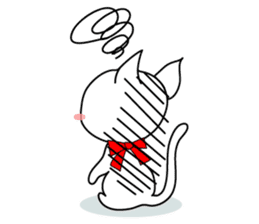 Sweet white cat sticker #2272529