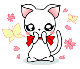 Sweet white cat sticker #2272532