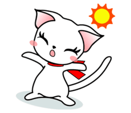 Sweet white cat sticker #2272534