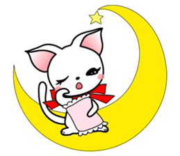 Sweet white cat sticker #2272535
