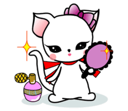 Sweet white cat sticker #2272539