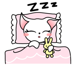 Sweet white cat sticker #2272542