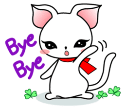 Sweet white cat sticker #2272543