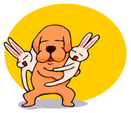 With a dog and a rabbit and a bear sticker #2273036