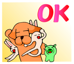 With a dog and a rabbit and a bear sticker #2273057