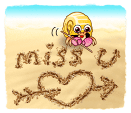 Sand Writing & Hermit Crab (Int'l) sticker #2273424