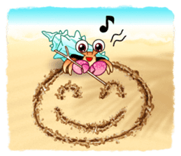 Sand Writing & Hermit Crab (Int'l) sticker #2273427