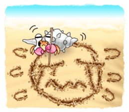 Sand Writing & Hermit Crab (Int'l) sticker #2273428