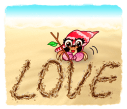 Sand Writing & Hermit Crab (Int'l) sticker #2273431
