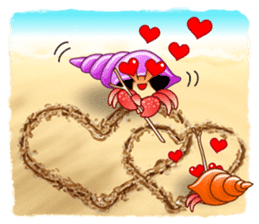 Sand Writing & Hermit Crab (Int'l) sticker #2273434