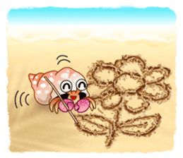 Sand Writing & Hermit Crab (Int'l) sticker #2273435