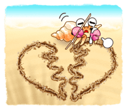 Sand Writing & Hermit Crab (Int'l) sticker #2273437