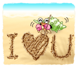 Sand Writing & Hermit Crab (Int'l) sticker #2273438