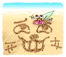 Sand Writing & Hermit Crab (Int'l) sticker #2273443