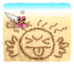 Sand Writing & Hermit Crab (Int'l) sticker #2273444